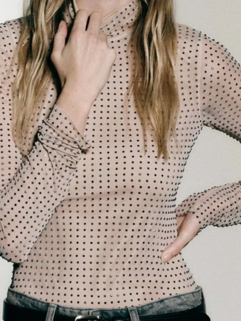 Zara Rhinestone Mesh Bodysuit